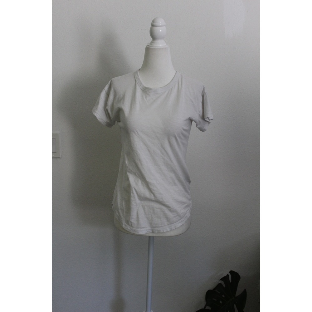 Madewell Womens White Slub Cotton Short Sleeve Crewneck Tee Shirt Size XS